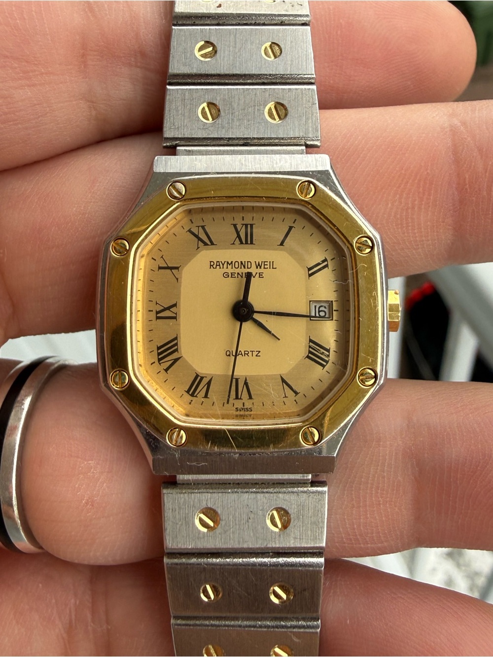 Raymond Weil Geneve Two-Tone Gold Dial Quartz Watch 26mm Royal oak style